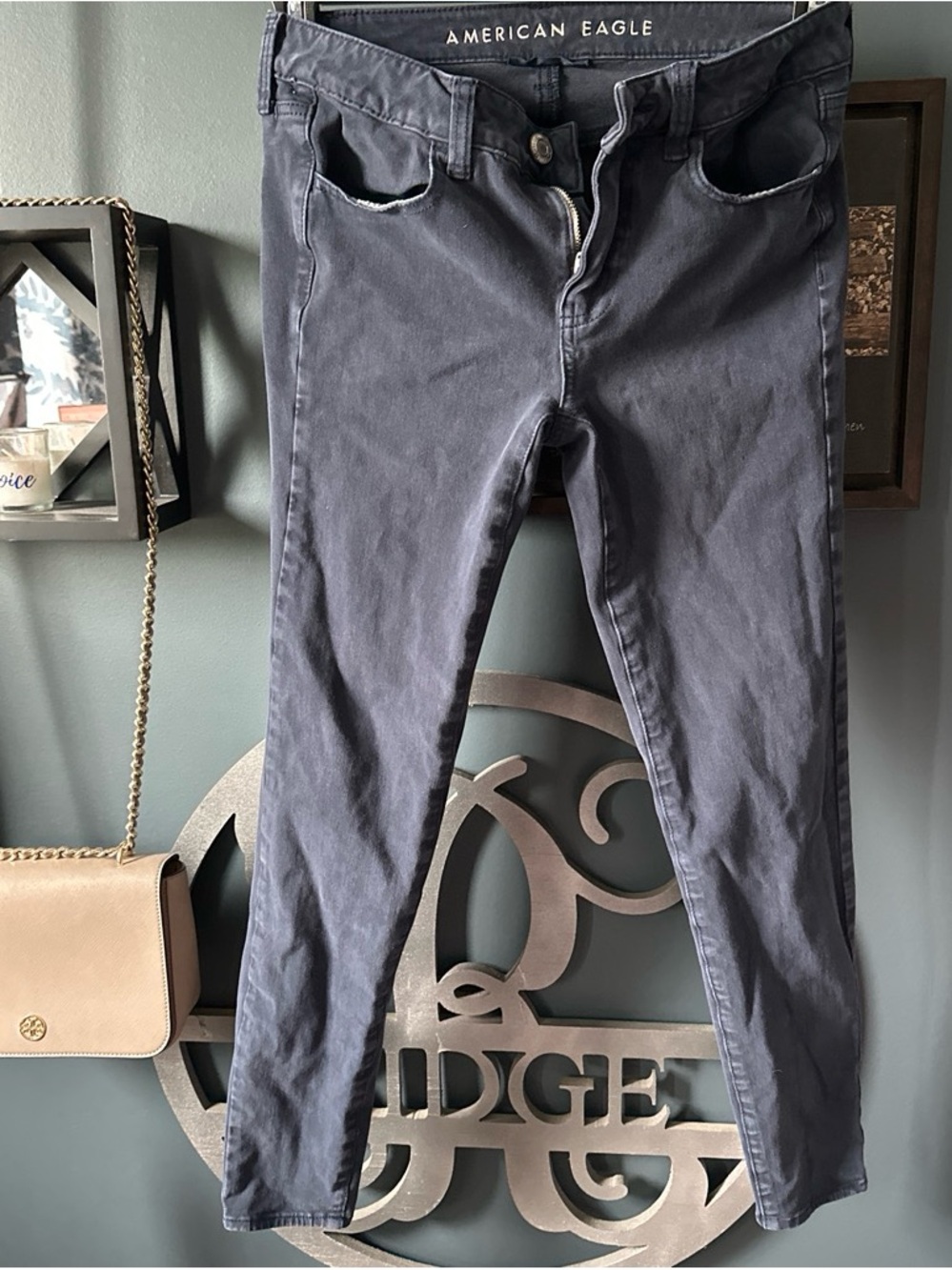 American Eagle Outfitters Charcoal Navy Skinny Jeans
